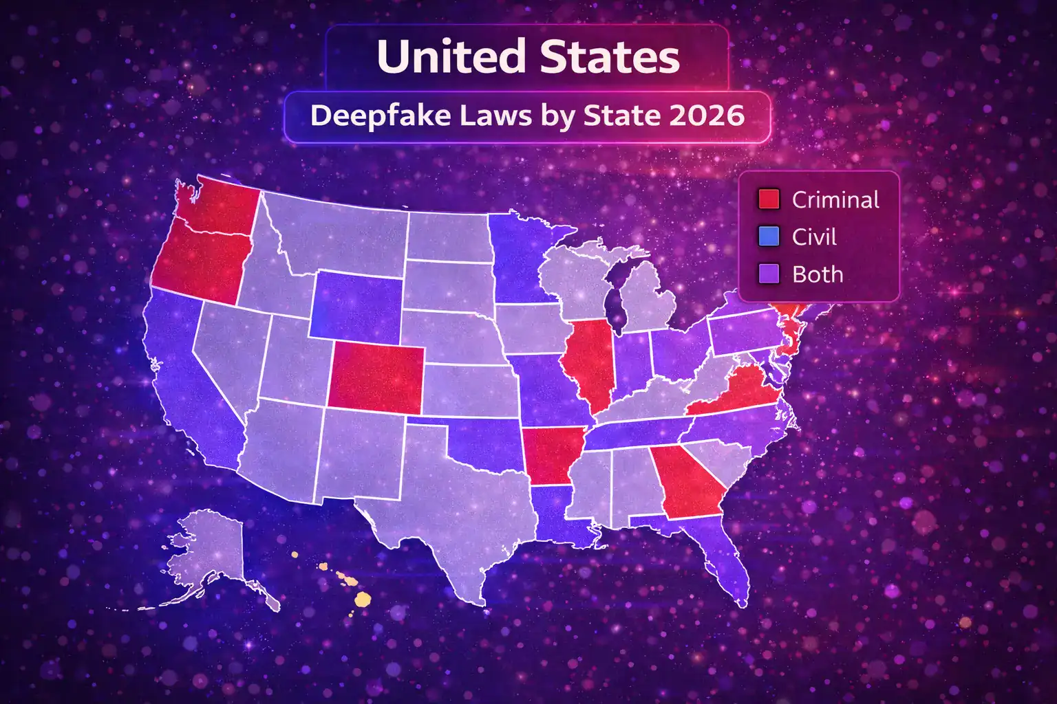 United States deepfake laws by state map 2026