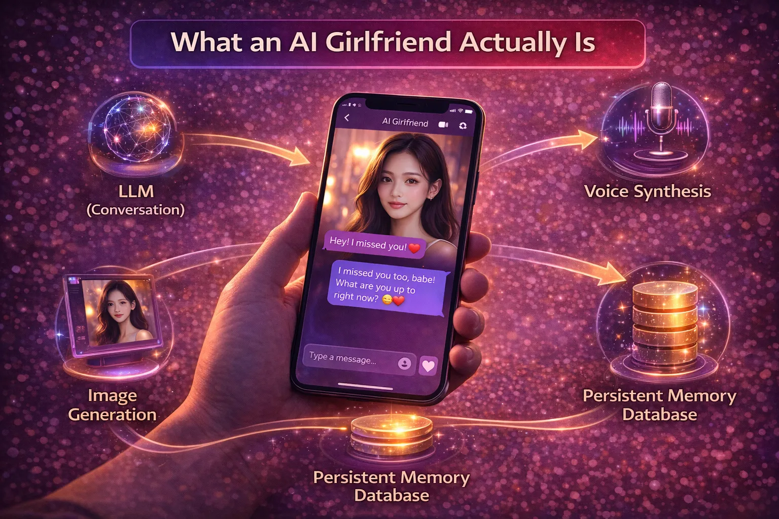How AI girlfriend platforms work with LLM image generation and memory systems