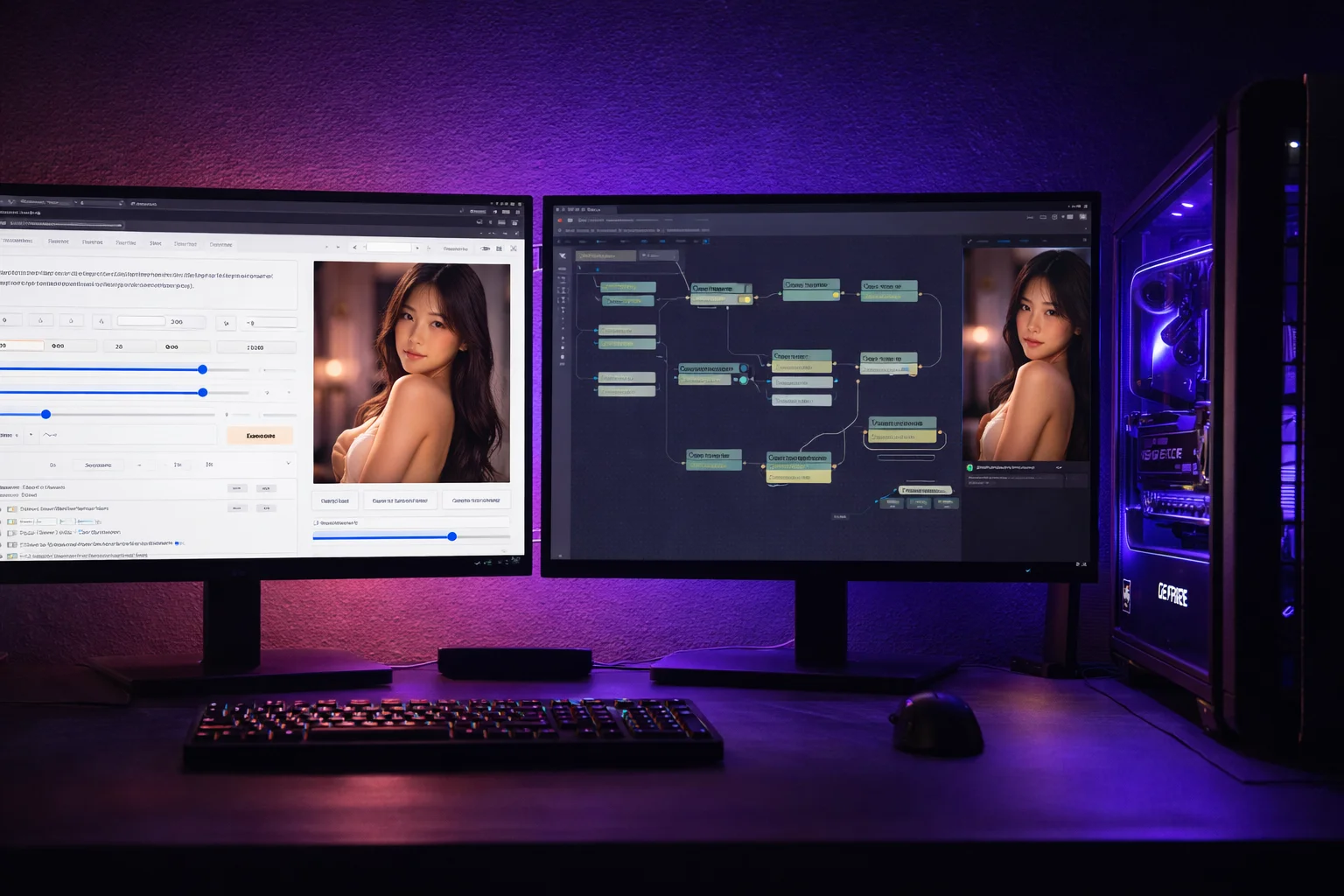Automatic1111 vs ComfyUI interface comparison for Stable Diffusion