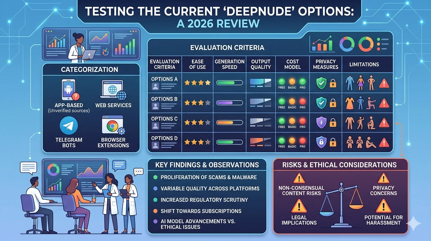 Testing the Current "DeepNude" Options visual guide and infographic