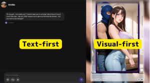 Candy AI visual character builder vs CrushOn AI text-based creator