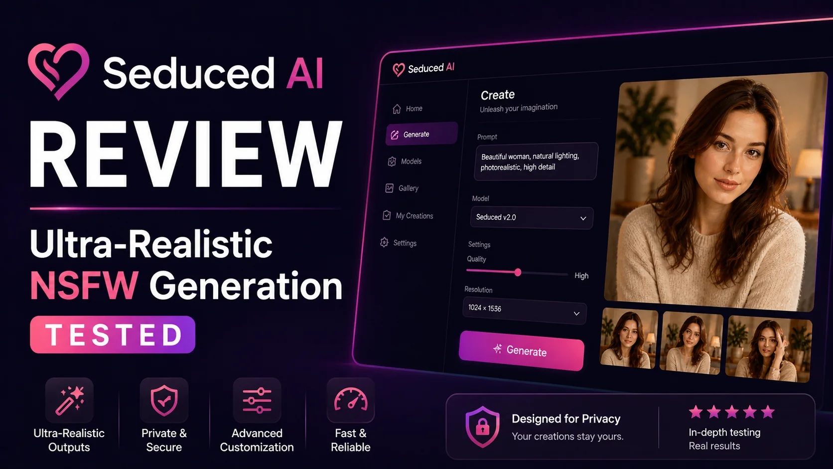Seduced AI Review: Ultra-Realistic NSFW Generation Tested hero image overview
