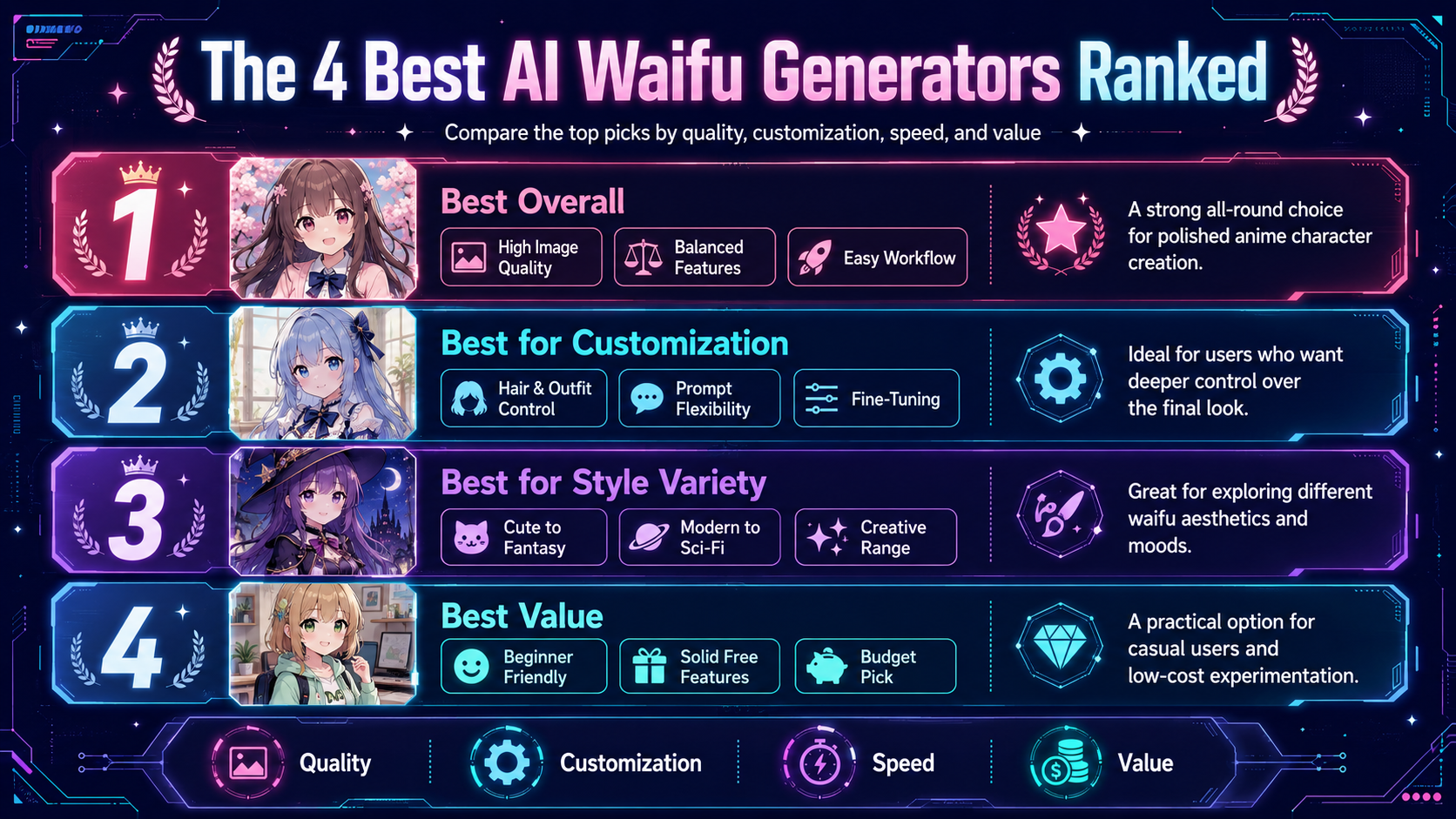 The 4 Best AI Waifu Generators (Ranked) visual guide